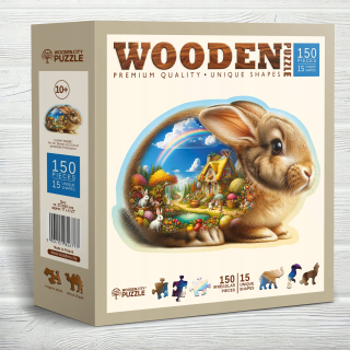 Drevené puzzle Sunny Rabbit 150 dielikov Drevené mesto